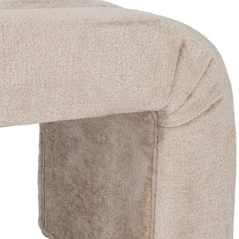 Mercer - Horizontal Channeled Bench In Taupe Textured Chenille