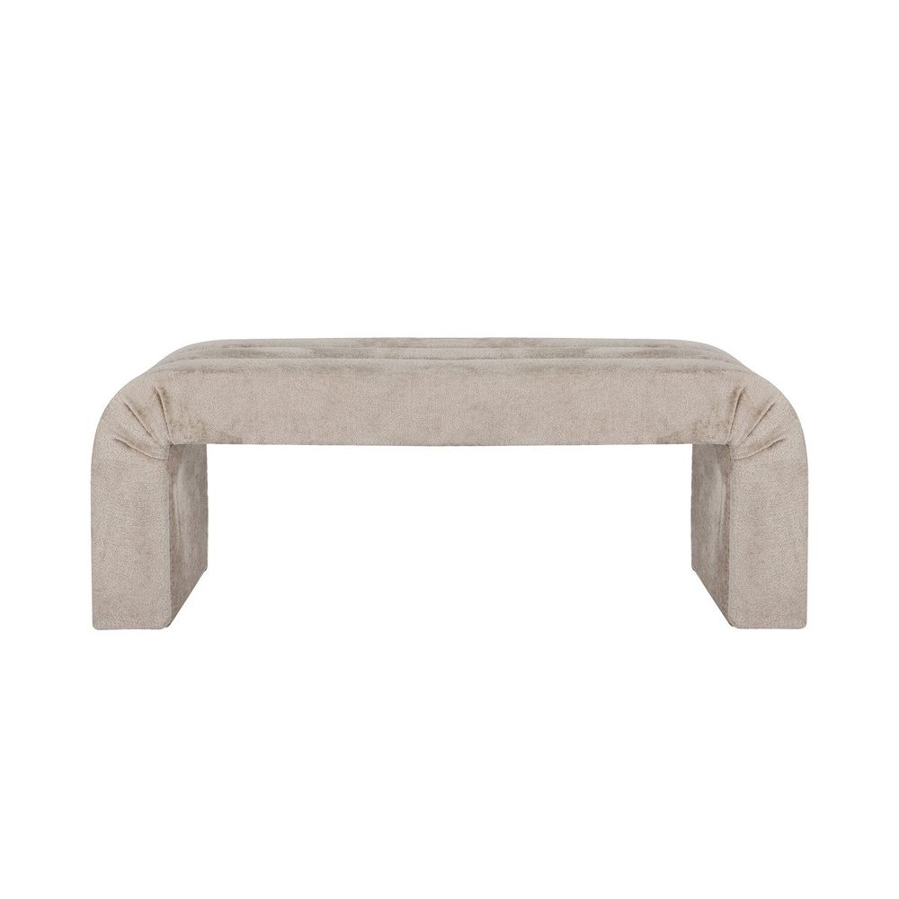 Mercer - Horizontal Channeled Bench In Taupe Textured Chenille