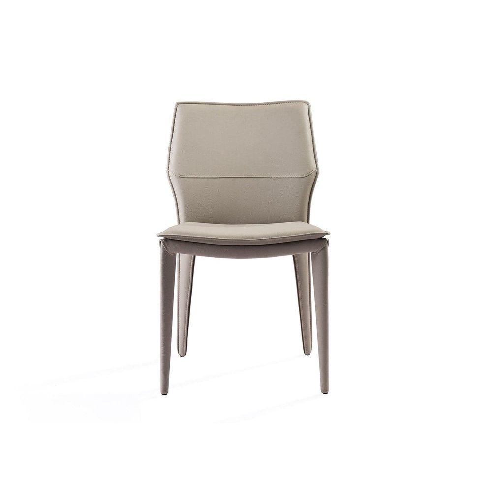 Miranda Dining Chair-Whiteline Modern Living-WHITELINE-DC1475-LGRY-Dining ChairsLight Grey Faux Leather-4-France and Son