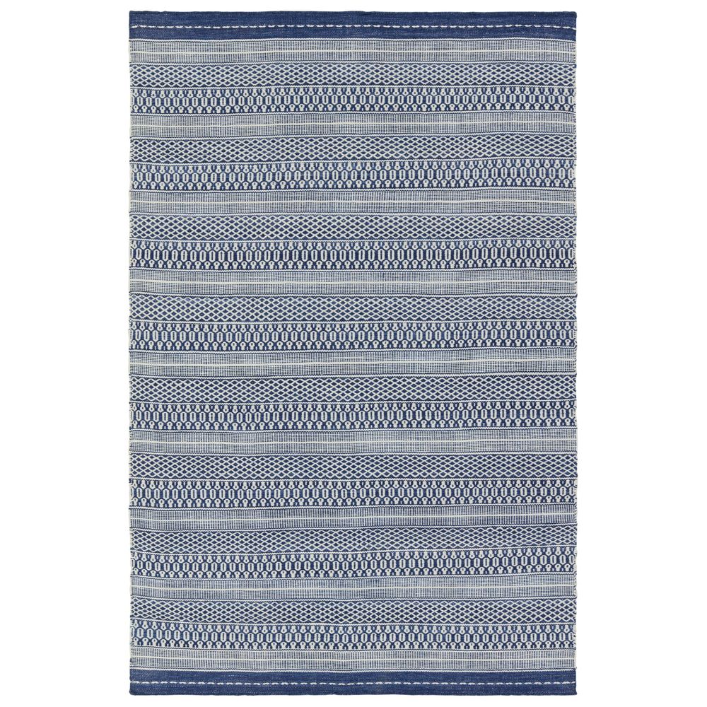 Runners Radcliffe Handmade Striped Navy/Cream Runner Rug (2'6"X8')