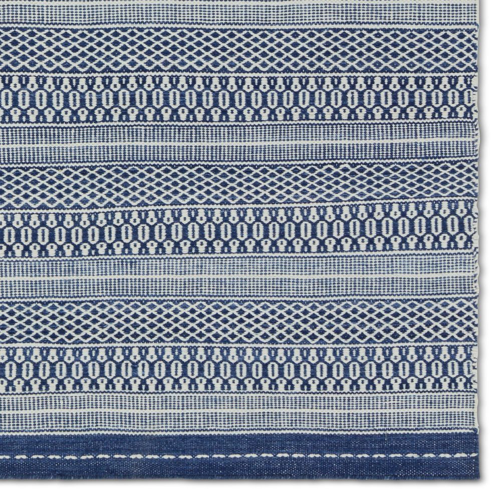 Runners Radcliffe Handmade Striped Navy/Cream Runner Rug (2'6"X8')