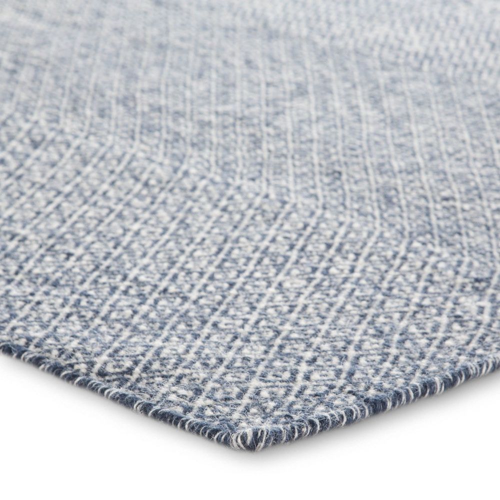 Runners Velthia Handmade Geometric Dark Blue/ Ivory Runner Rug (2'6"X10')