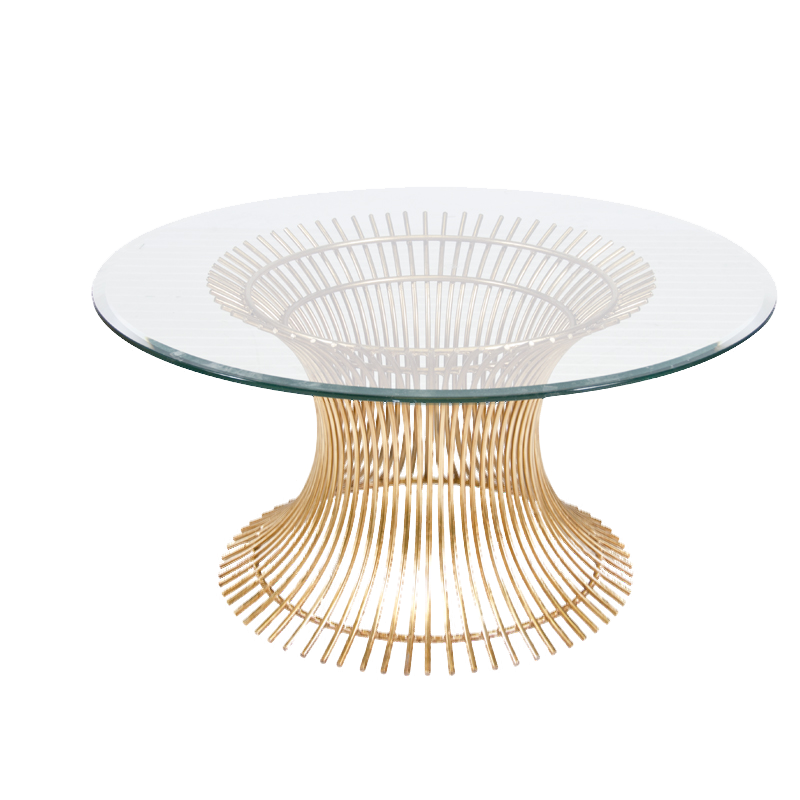 Powell Gold Leaf Coffee Table Base With 30"D Glass