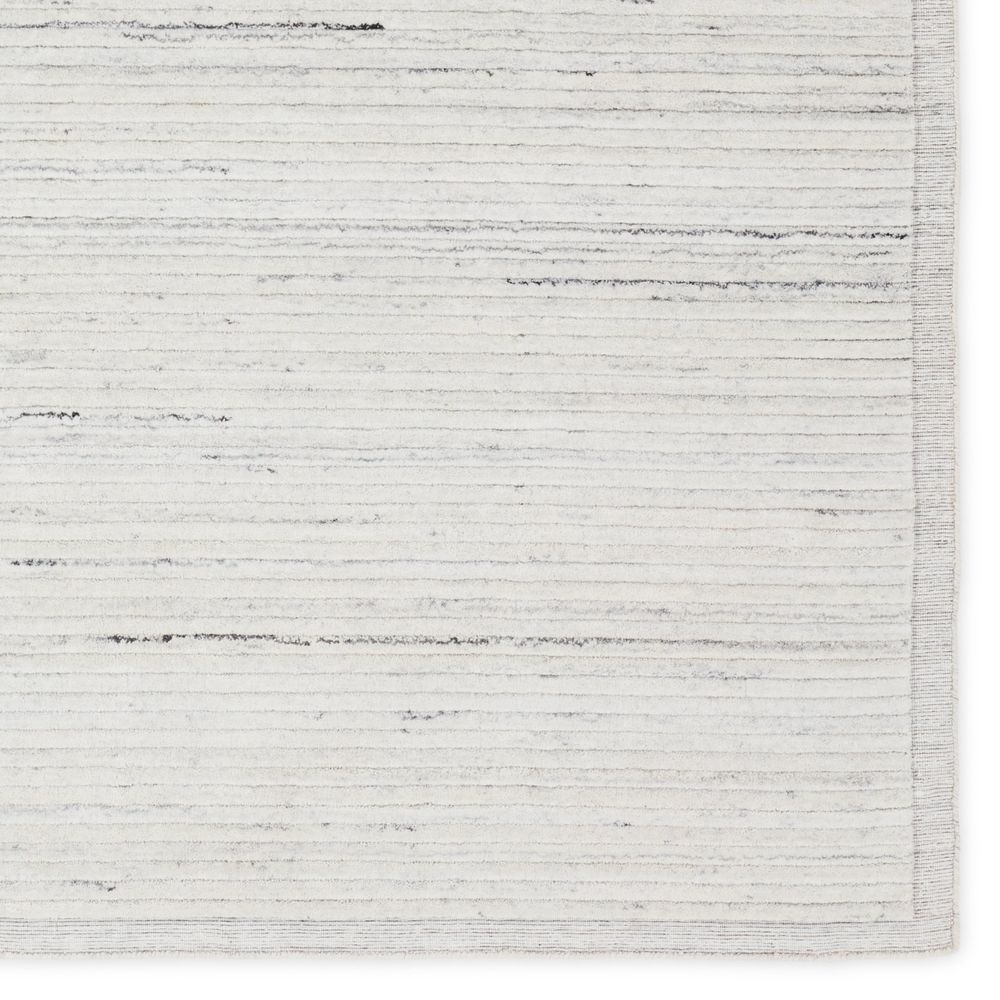 Fayla Handmade Solid Ivory/ Gray Runner Rug (3'X8')