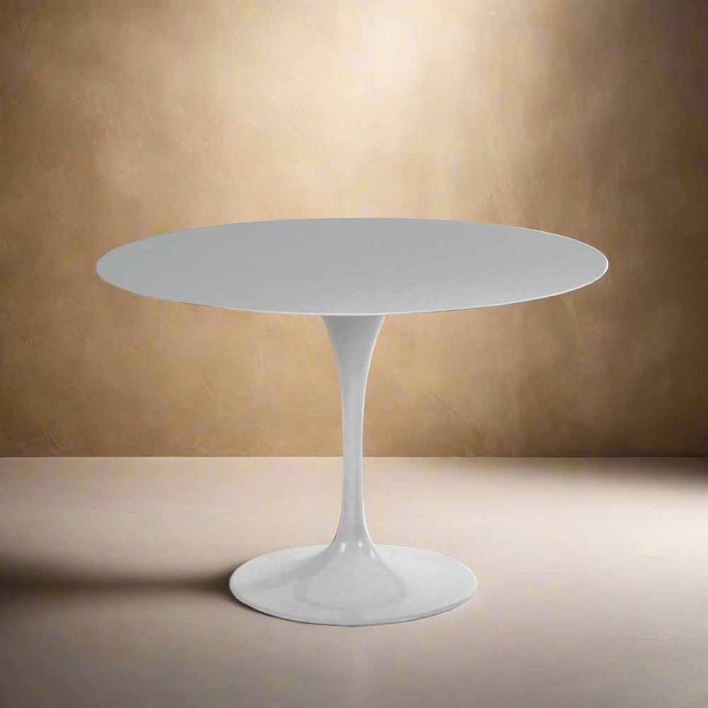 Quartz Pedestal Tulip Dining Table - Round-France & Son-RTQR36WHT-Dining Tables36" Diameter-1-France and Son