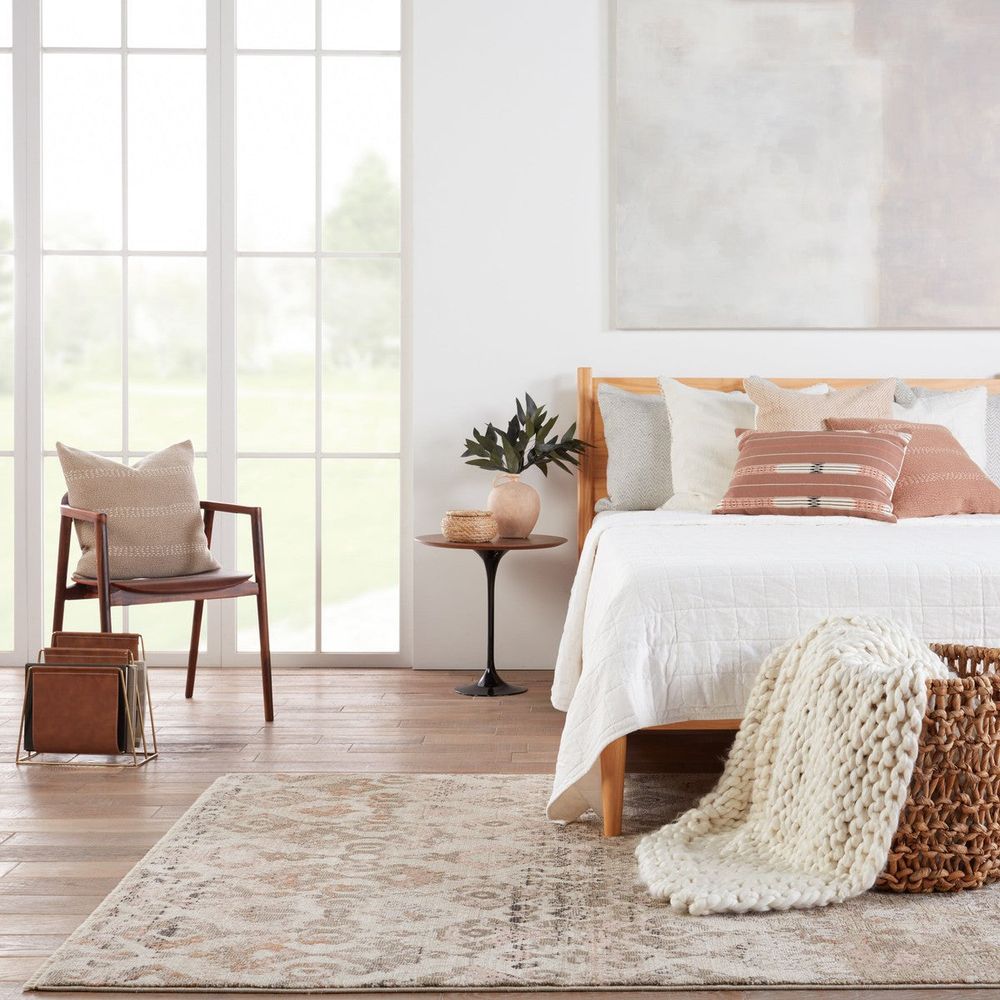 Cypress Asani Ikat Tan/ Light Pink Runner Rug (2'6"X12')