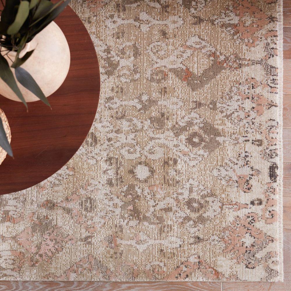Cypress Asani Ikat Tan/ Light Pink Runner Rug (2'6"X8')