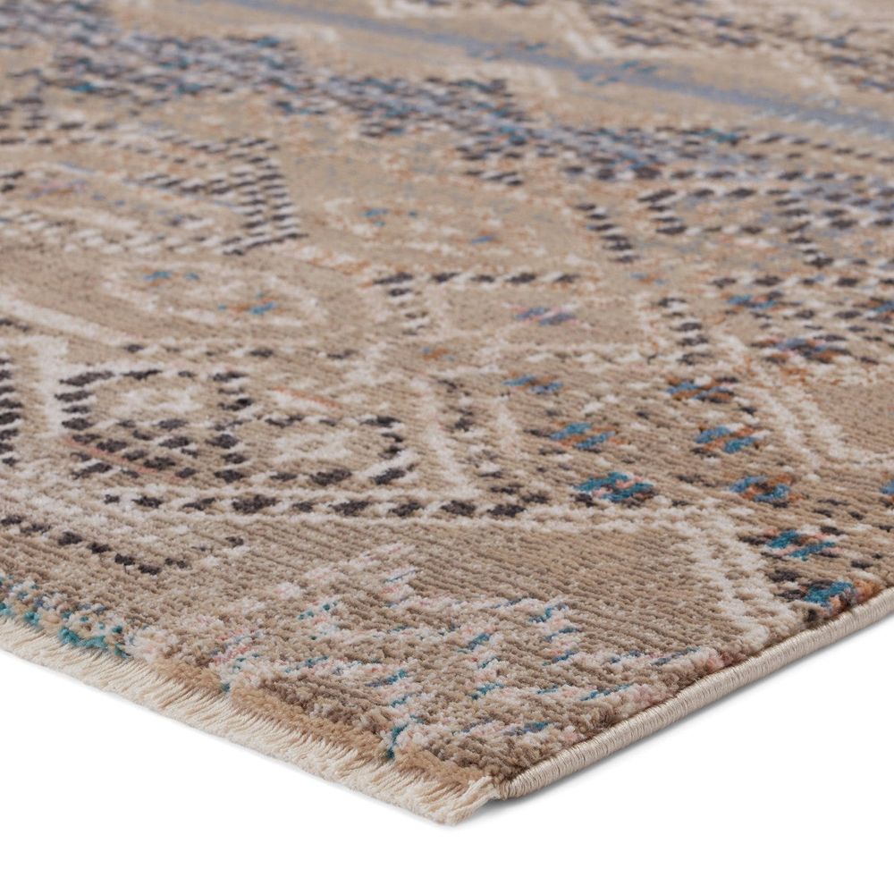 Cypress Tamari Tribal Tan/ Blue Runner Rug (2'6"X12')