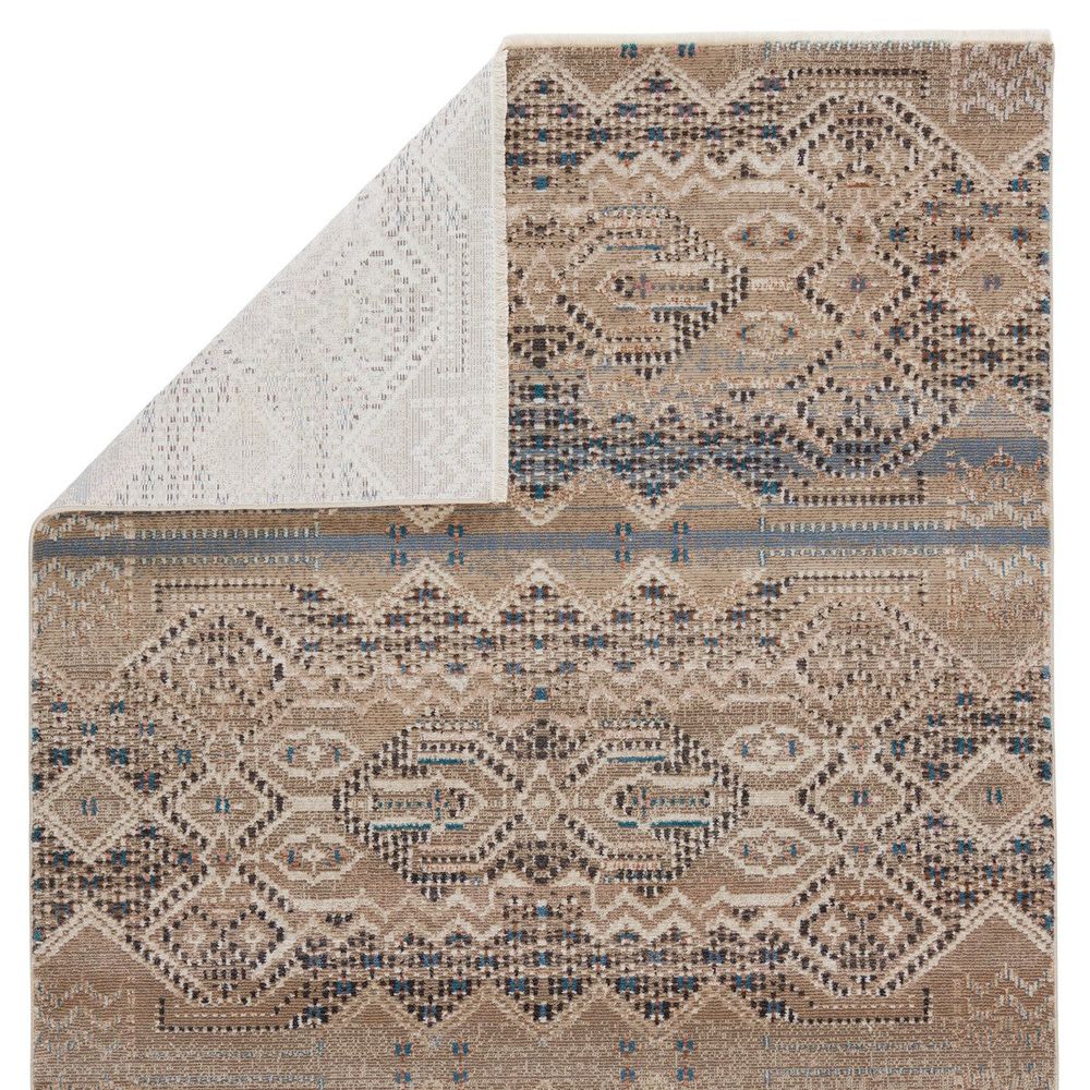 Cypress Tamari Tribal Tan/ Blue Runner Rug (2'6"X12')