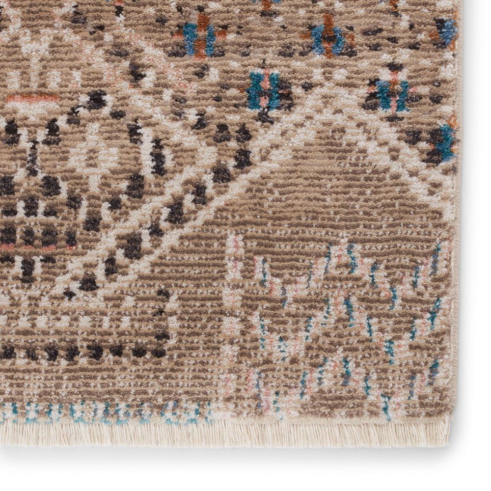 Cypress Tamari Tribal Tan/ Blue Runner Rug (2'6"X12')