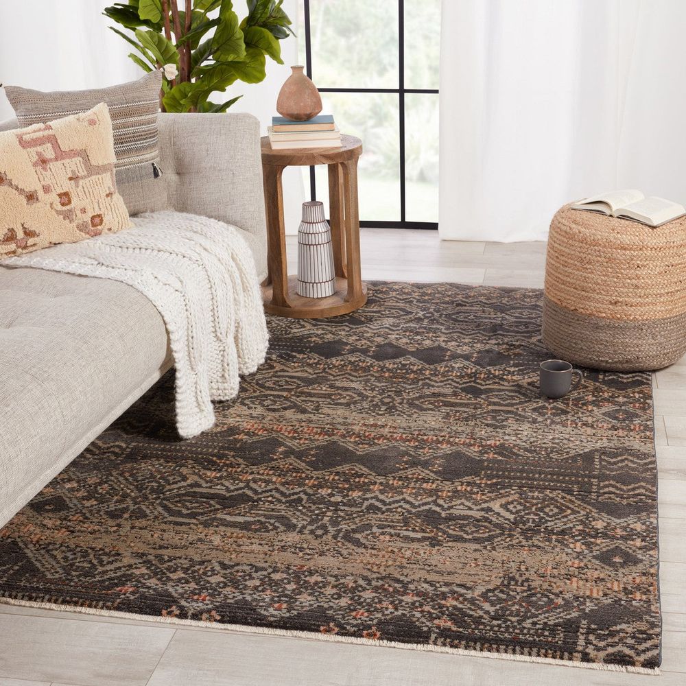 Cypress Tamari Tribal Black/ Light Pink Runner Rug (2'6"X12')
