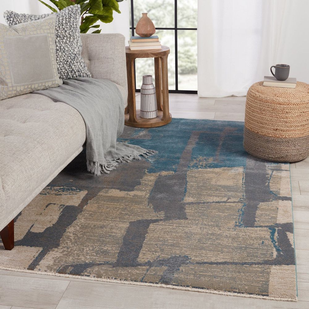 Cypress Lehana Abstract Blue/ Gray Runner Rug (2'6"X12')