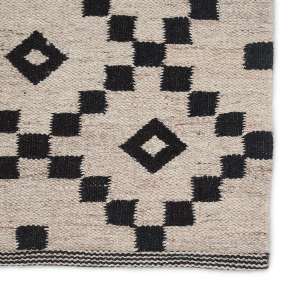 Runners Allegro Handmade Geometric Black/ White Runner Rug (2'6"X8')