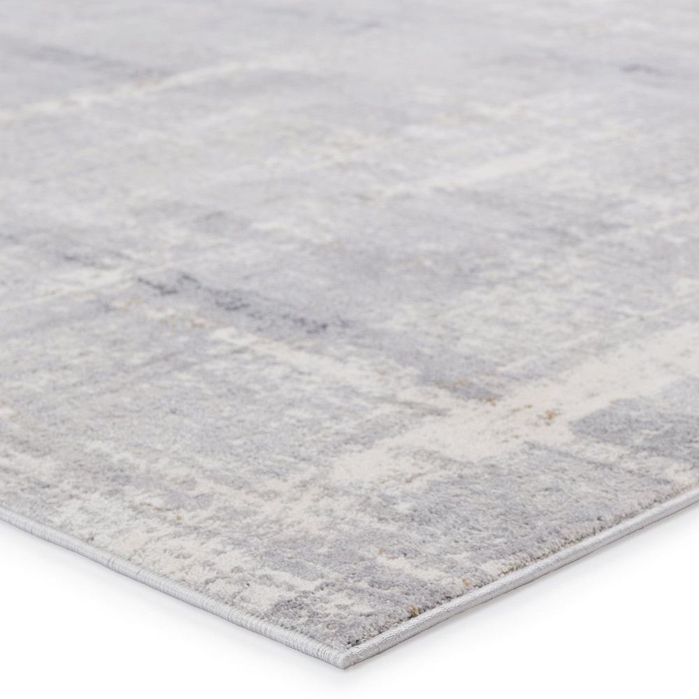 Merine Liesel Abstract Light Gray/ Cream Runner Rug (3'X8')