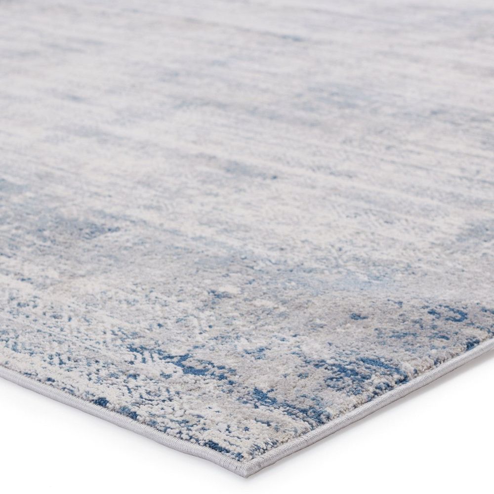 Merine Vidrien Tribal Gray/ Blue Runner Rug (3'X8')