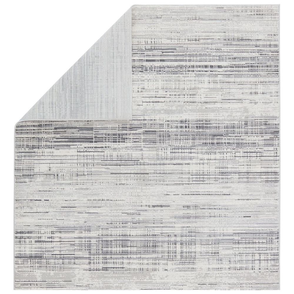 Merine Tansy Abstract Gray/ Ivory Runner Rug (3'X8')