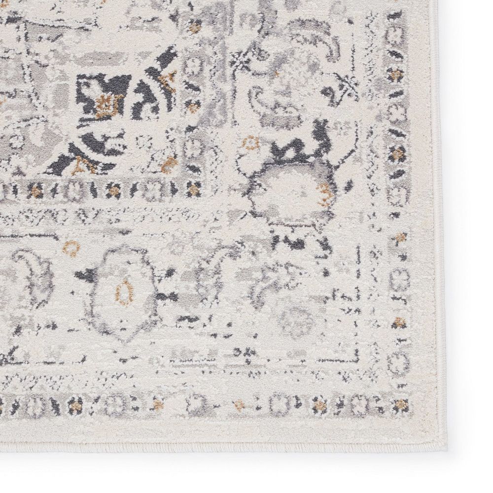 Merine Tamsin Medallion Cream/ Gray Runner Rug (3'X8')