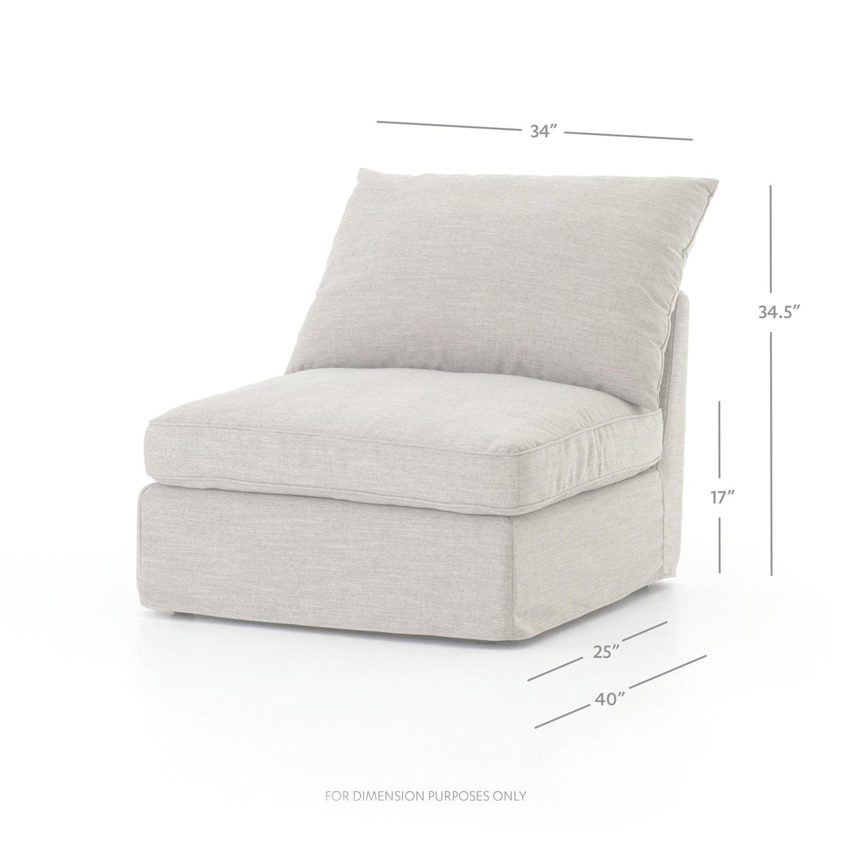 Paul Sectional Armless Piece - Savile Flannel - additional view 4