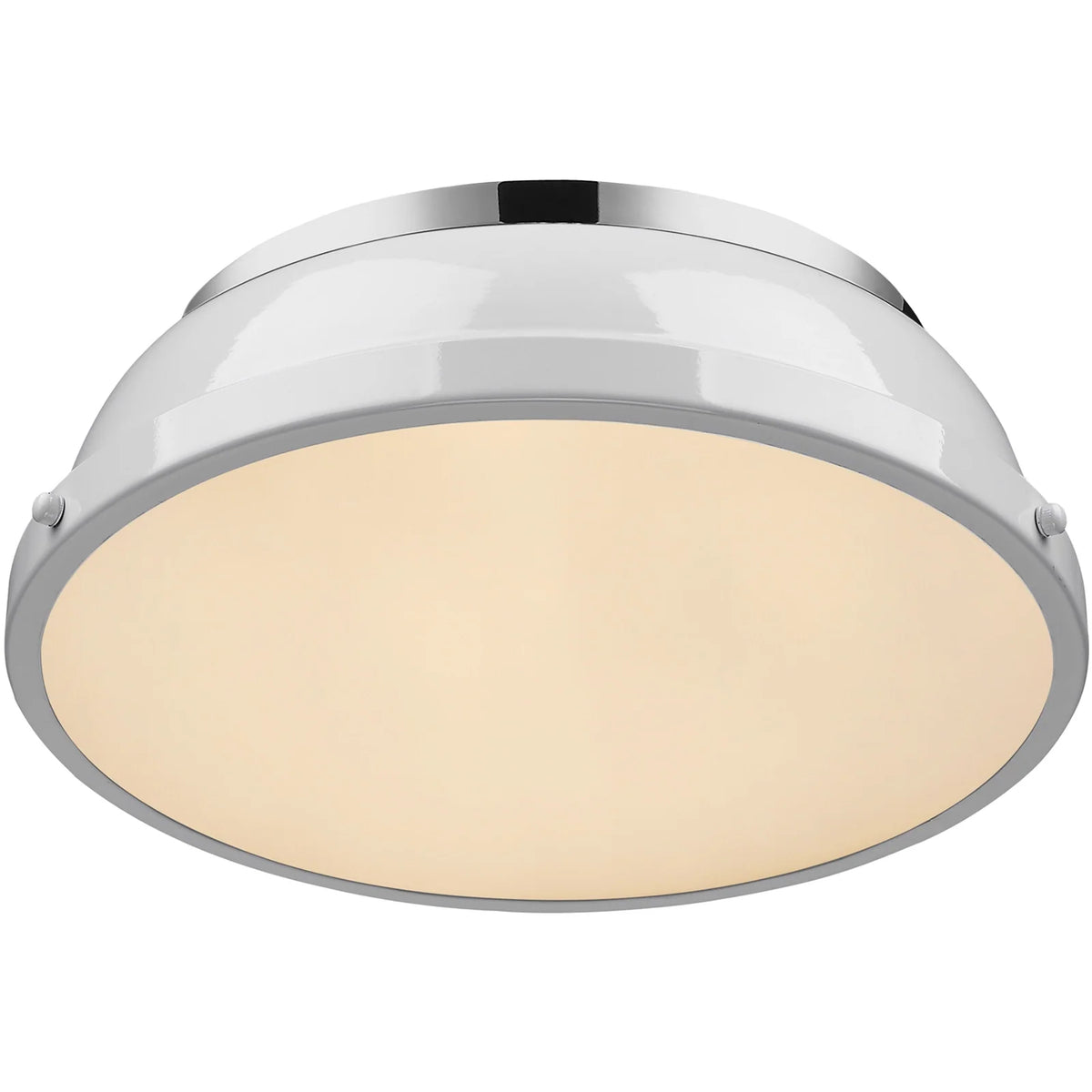 Duncan 2-Light 14-Inch Flush Mount - Chrome / White