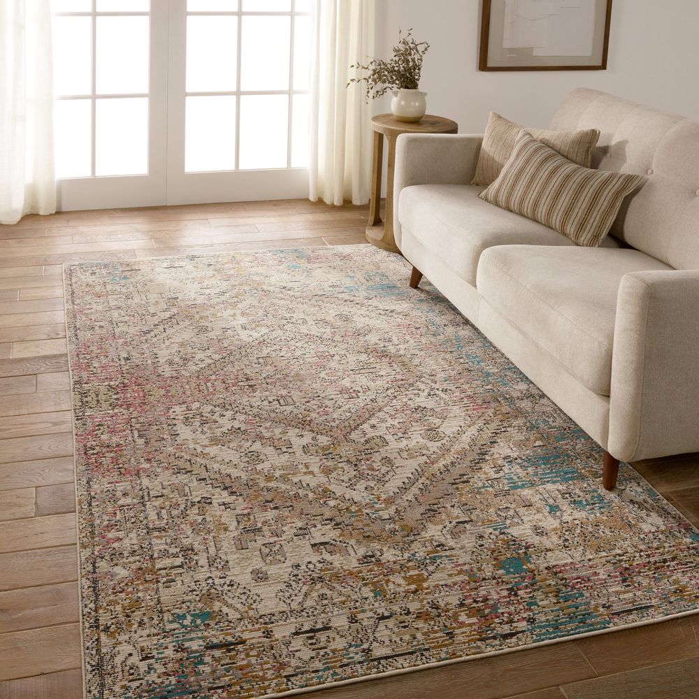 Merine Artemia Medallion Multicolor/ Ivory Runner Rug (2'6"X8')