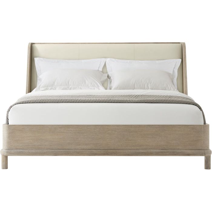 Beds Repose Wooden with Upholstered Headboard Bed