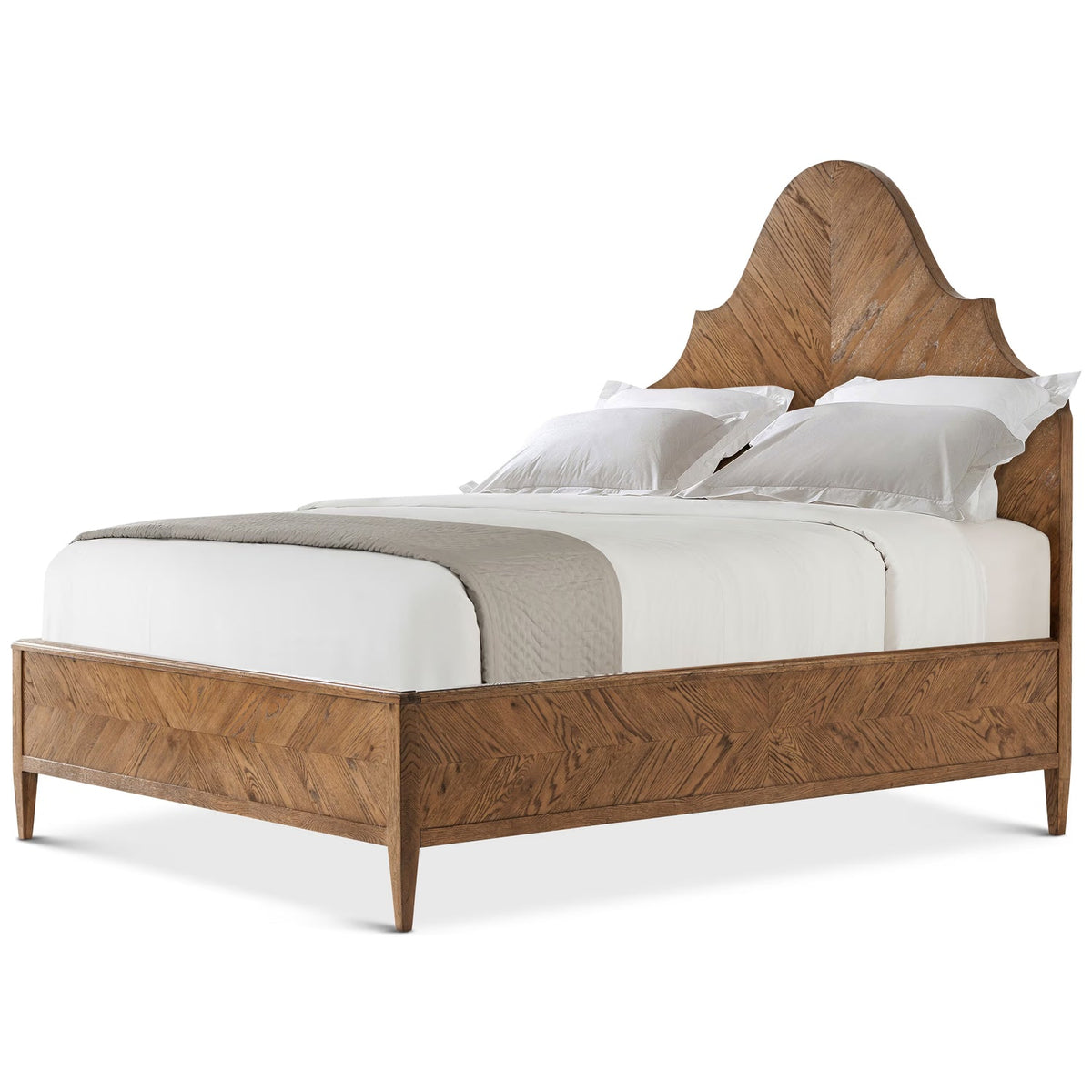 Alternate view of Nova California King Bed in medium brown and warm oak brown.