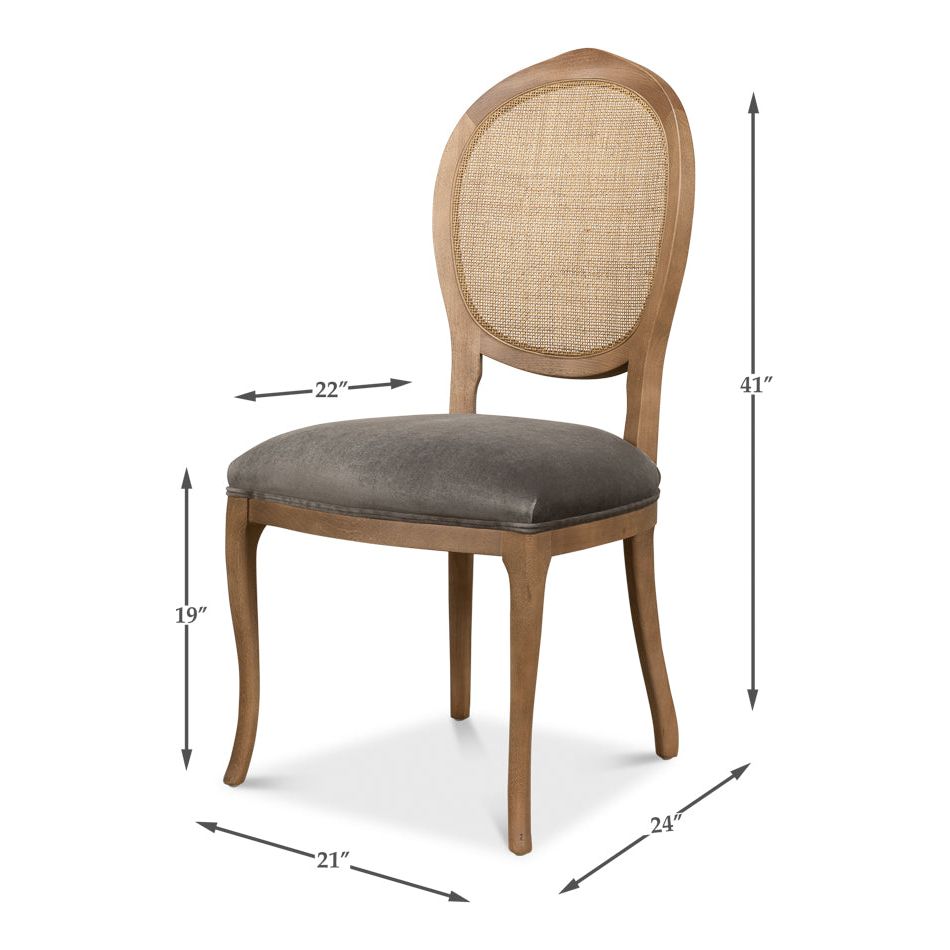 Oval Cane Back Side Chair - Set of 2