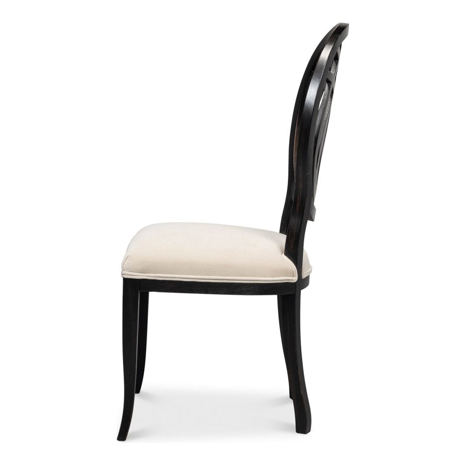Goccia Side Chair - Nero - Banks Organza-SARREID-SARREID-U165-03F11-Dining Chairs-2-France and Son