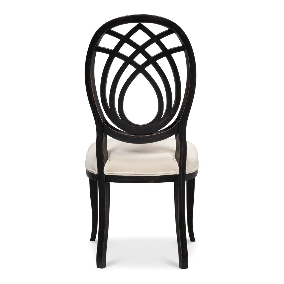 Goccia Side Chair - Nero - Banks Organza-SARREID-SARREID-U165-03F11-Dining Chairs-3-France and Son