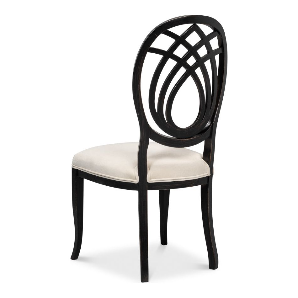 Goccia Side Chair - Nero - Banks Organza-SARREID-SARREID-U165-03F11-Dining Chairs-4-France and Son