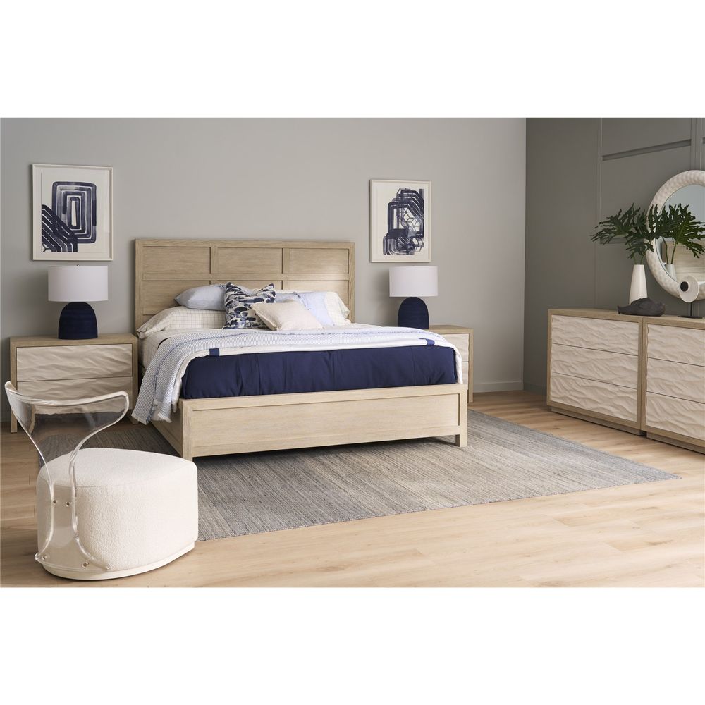 Additional view of Oasis Dockside Panel Bed in light oak and natural blonde wood, featuring panel headboard.