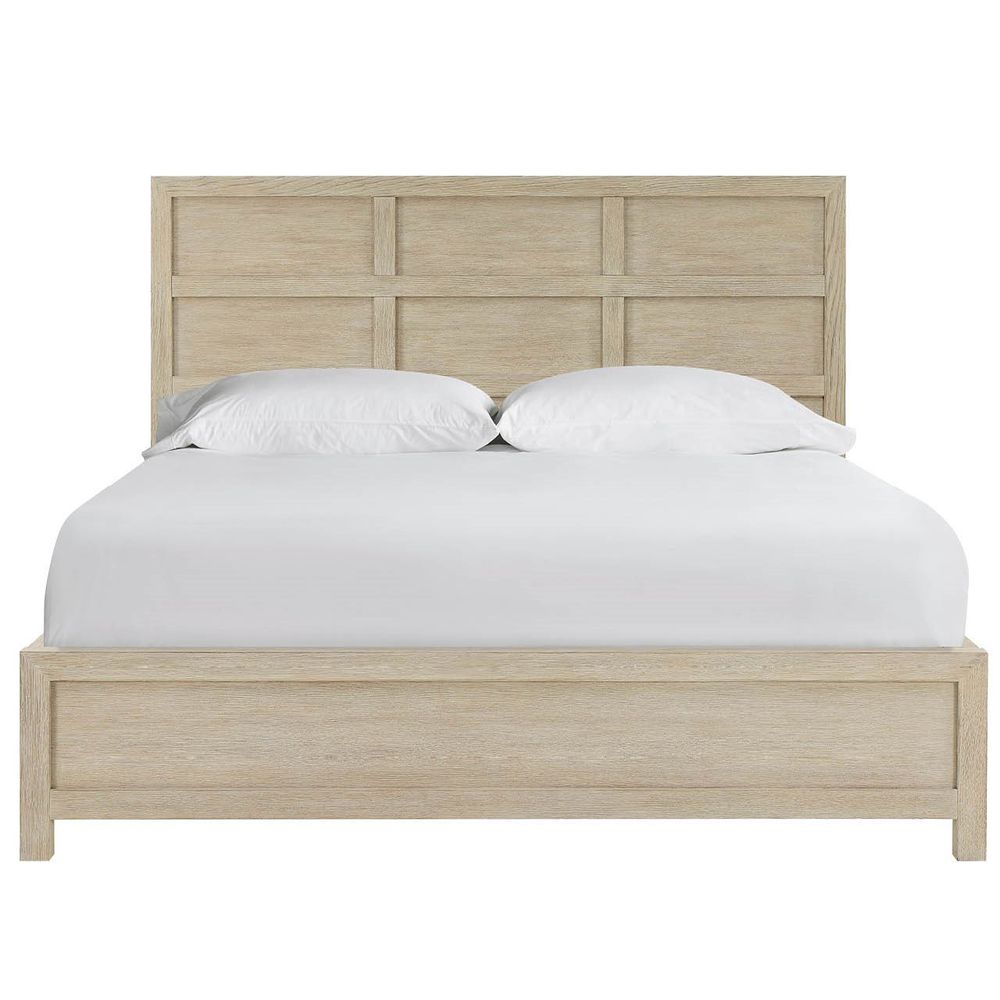 Oasis Dockside Panel Bed, shown in light oak and natural blonde wood with wood and oak veneer or solid wood.