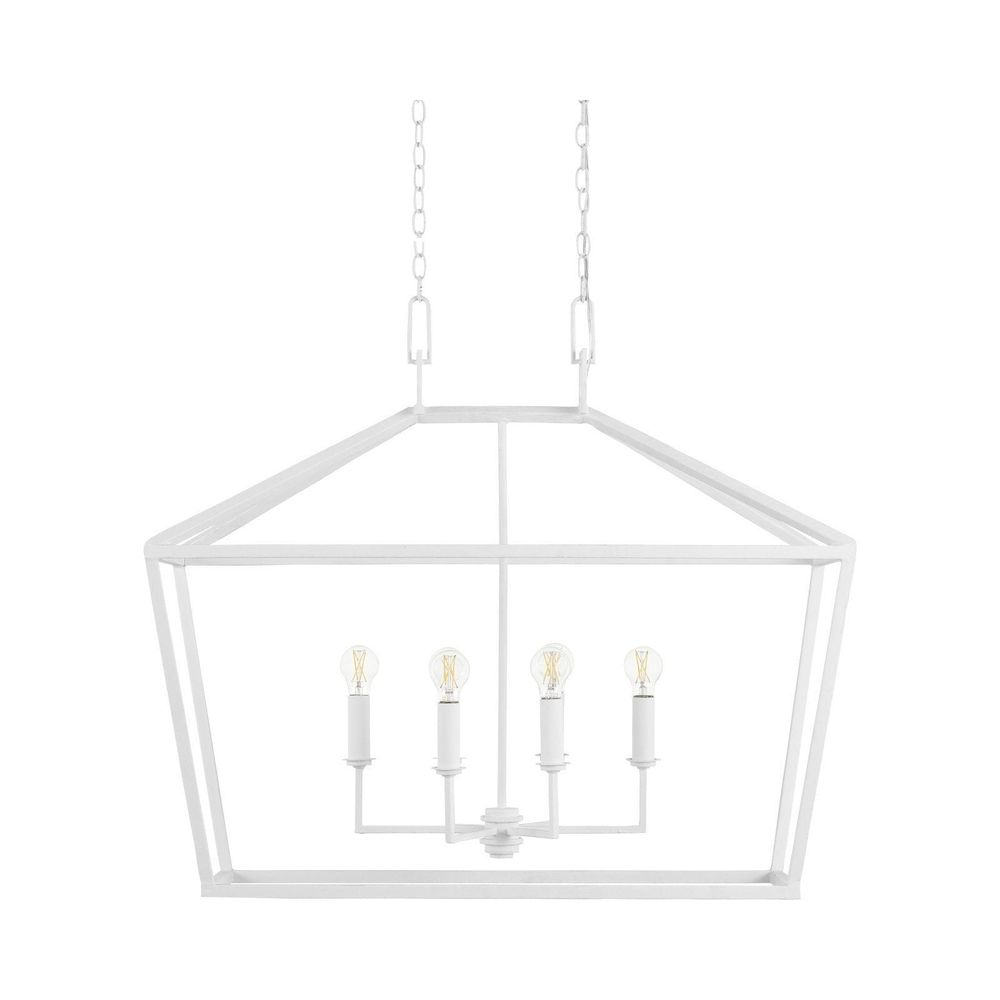 Chandeliers Denison Rectangular White Lantern