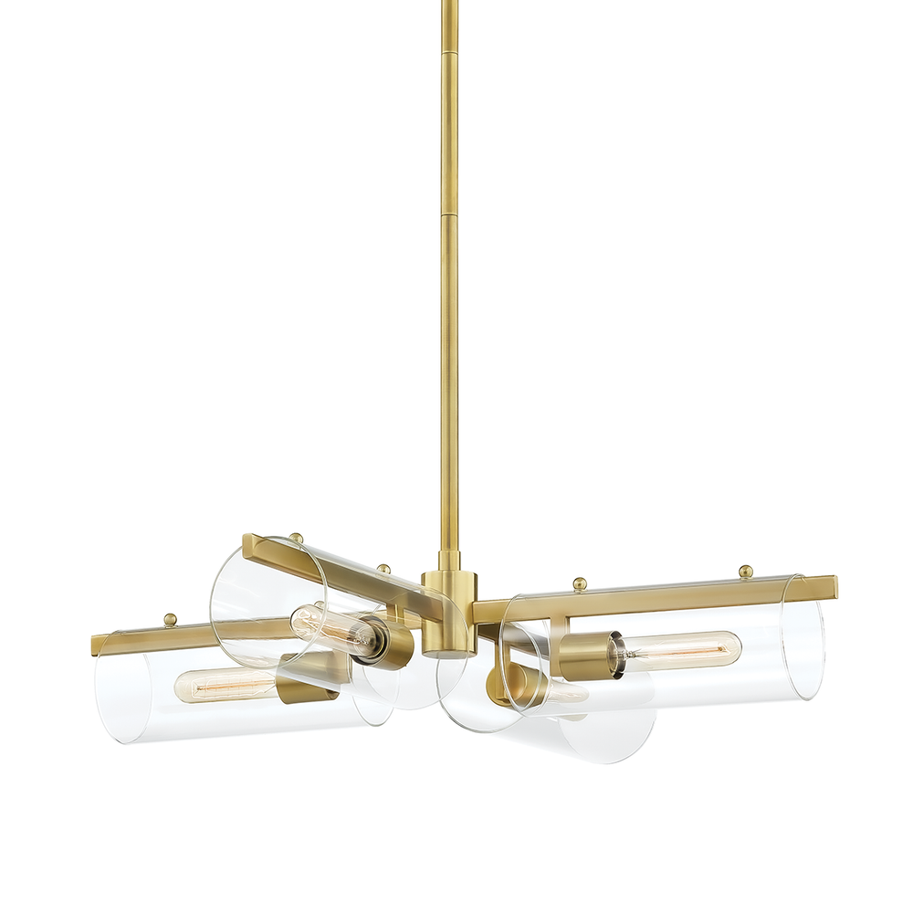 Ariel 4 Light Chandelier-Mitzi-HVL-H326804-AGB-ChandeliersAged Brass-1-France and Son