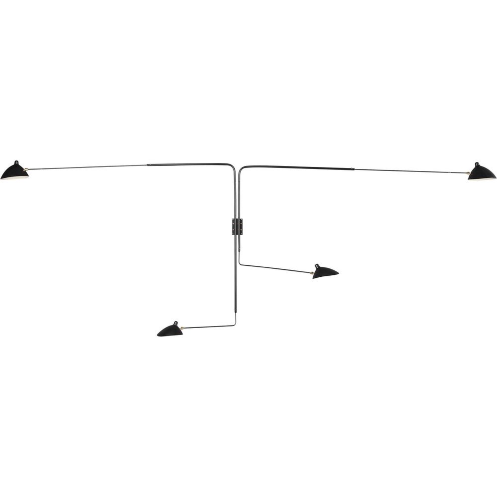 MSC-R4 Four Arm Rotating Wall Sconce - Plug-in-France & Son-LBW035BLKD-Wall Lighting-1-France and Son
