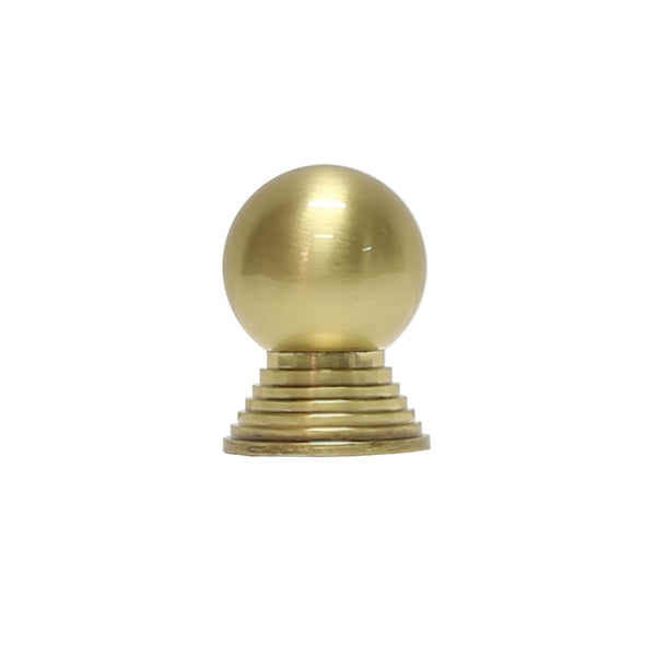 Hardware Betsy - Simple Round Knob With Tiered Stem In Antique Brass