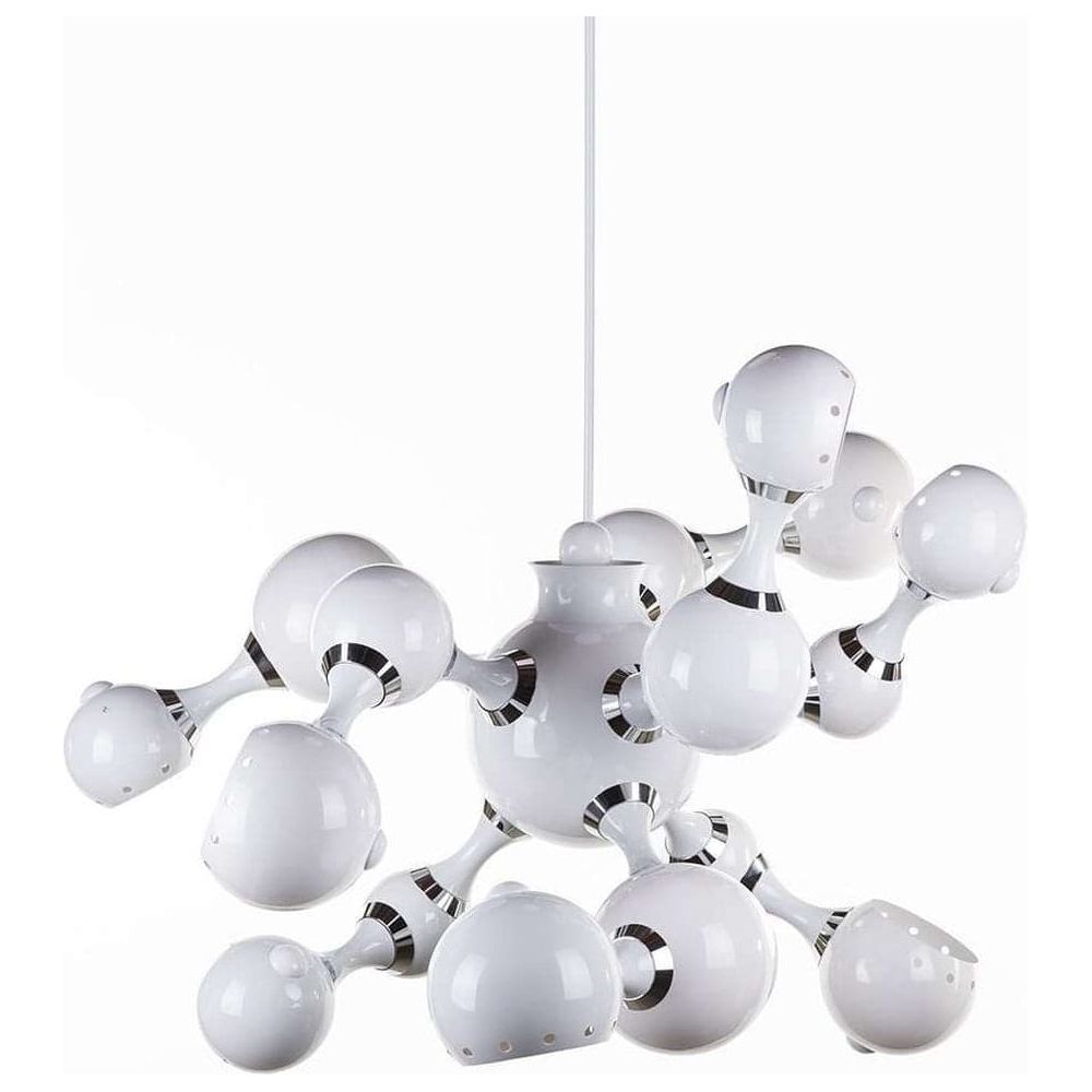 Mid-Century Modern Atomic Suspension Chandelier - White
