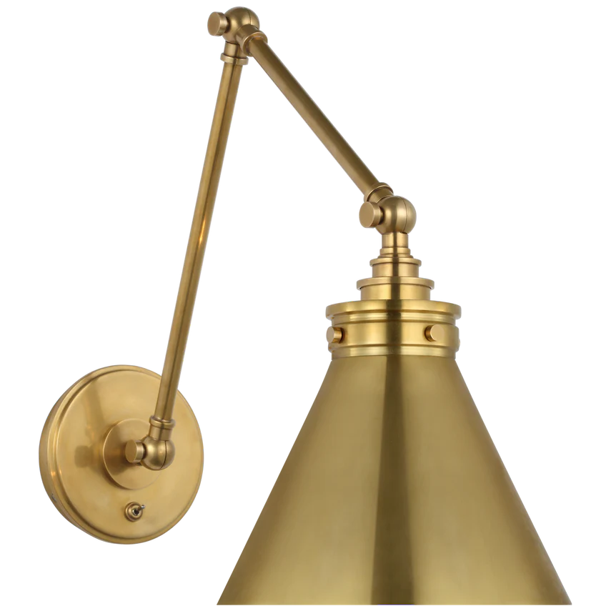 Wall Lighting Kingsport Double Library Wall Light - Antique Brass