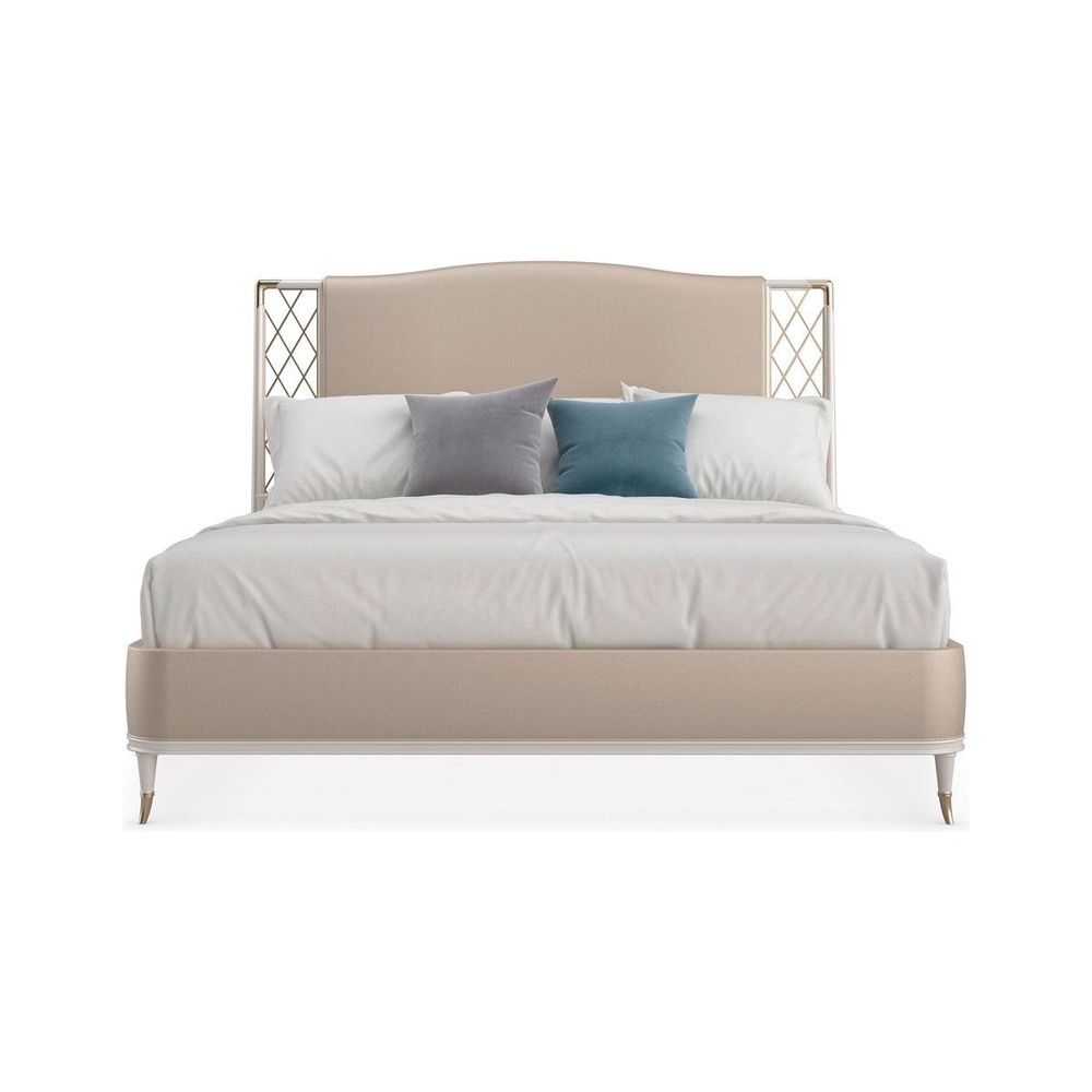 Beds Nova - King - White, Gold, Beige