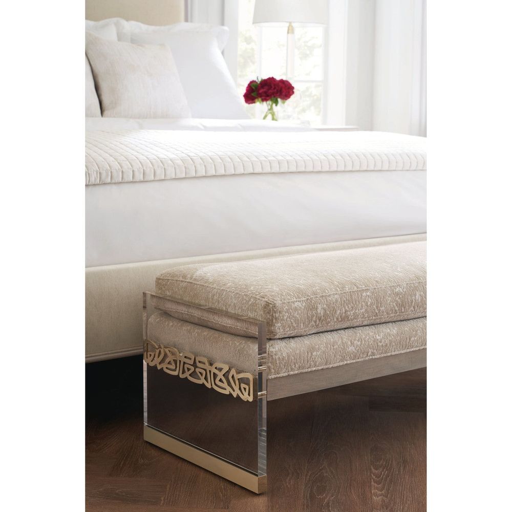 Beds Anthem Uph Queen Bed - Brown, Gold, Beige