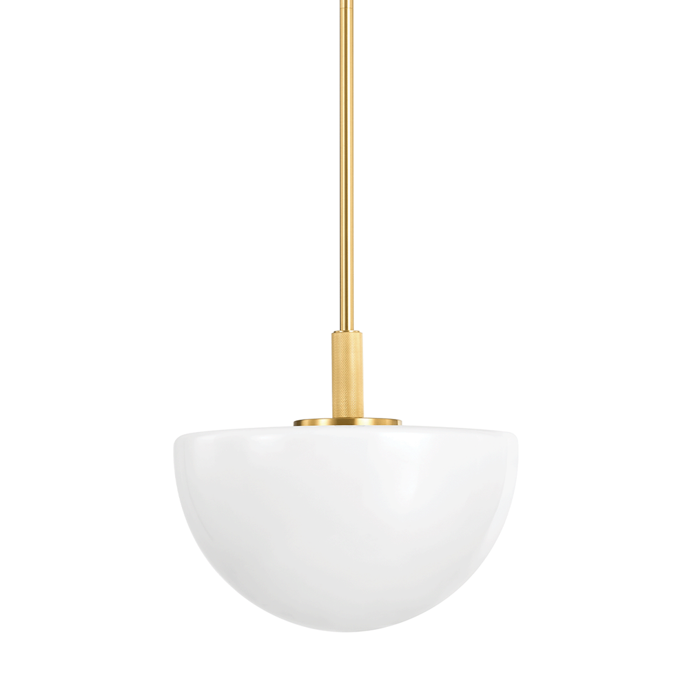 Lethbridge 1 Light Pendant-Hudson Valley-HVL-5915-AGB-PendantsAged Brass-1-France and Son