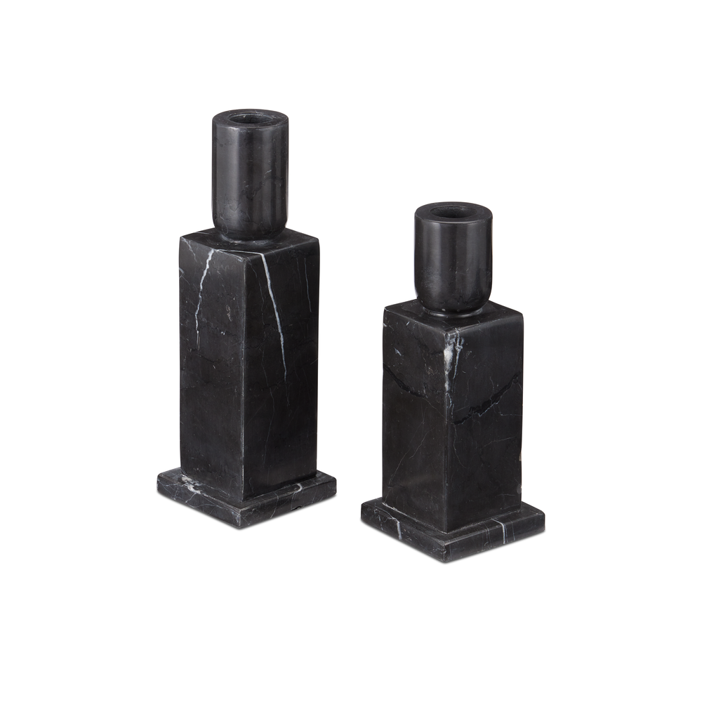 Decorative Objects Lithos Black Candle Holder Set of 2
