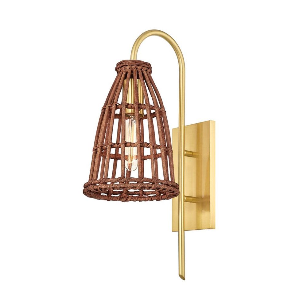 Jordan 1 Light Wall Sconce-Hudson Valley-HVL-BKO700-AGB-Wall Sconces-1-France and Son