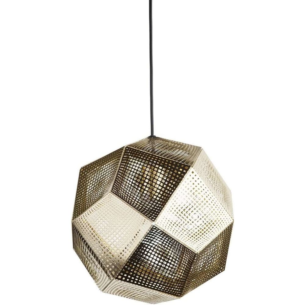 Mid-Century Modern Reproduction Etch Shade Stainless Steel Pendant - Gold Inspired by Tom Dixon