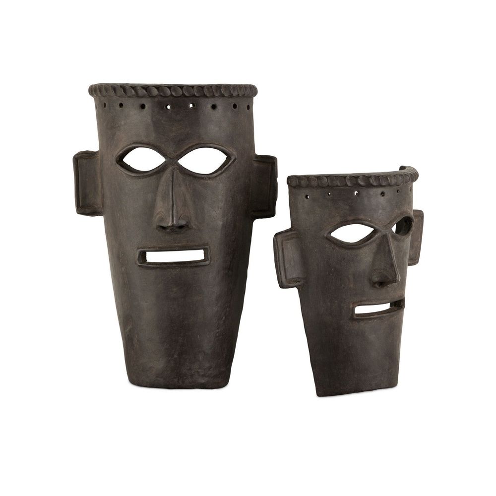 Decorative Objects Etu Black Mask Set of 2