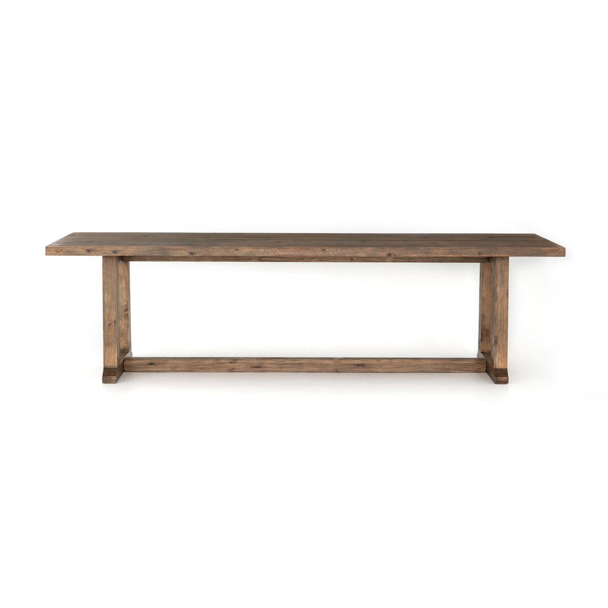 End view of the Four Hands Otto Dining Table showing its trestle base
