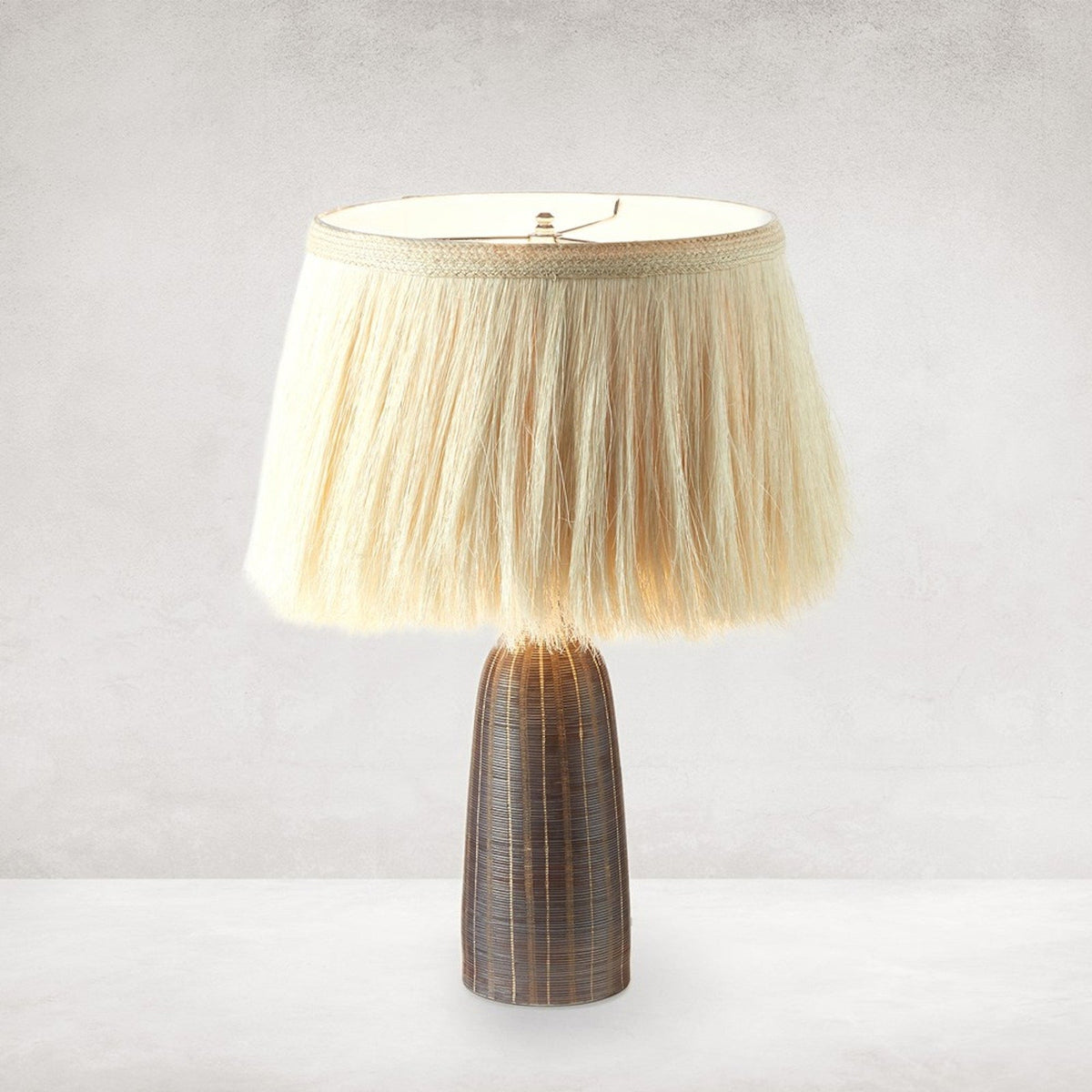 Sisa Table Lamp - Earthtone Striped Ceramic