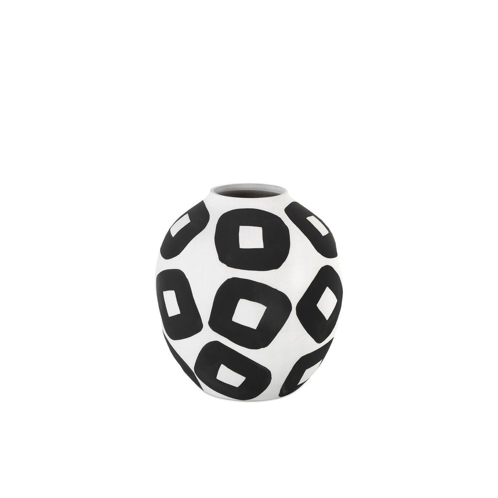 Pagliacci Small Black & White Vase