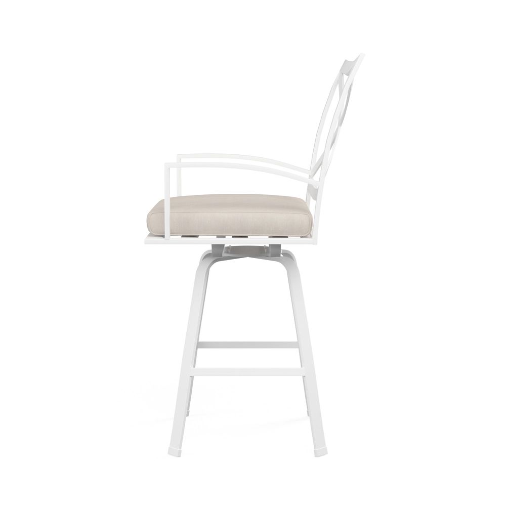 Outdoor Bar Stools Bristol Swivel Barstool in Canvas Flax w/ Self Welt