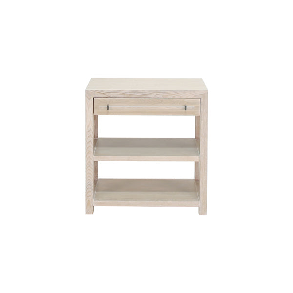 Side Tables Garbo - Side Table In Light Cerused Oak/Includes Brass & Nickel Hrdwr Options W Acrylic Rod